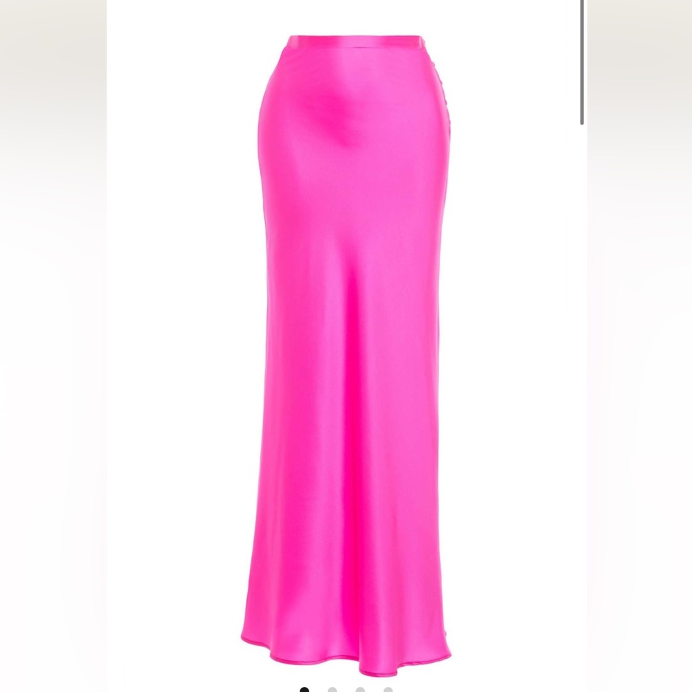 NWT Pink satin maxi skirt by Bernadette size FR36 small Barbiecore - Picture 2 of 7